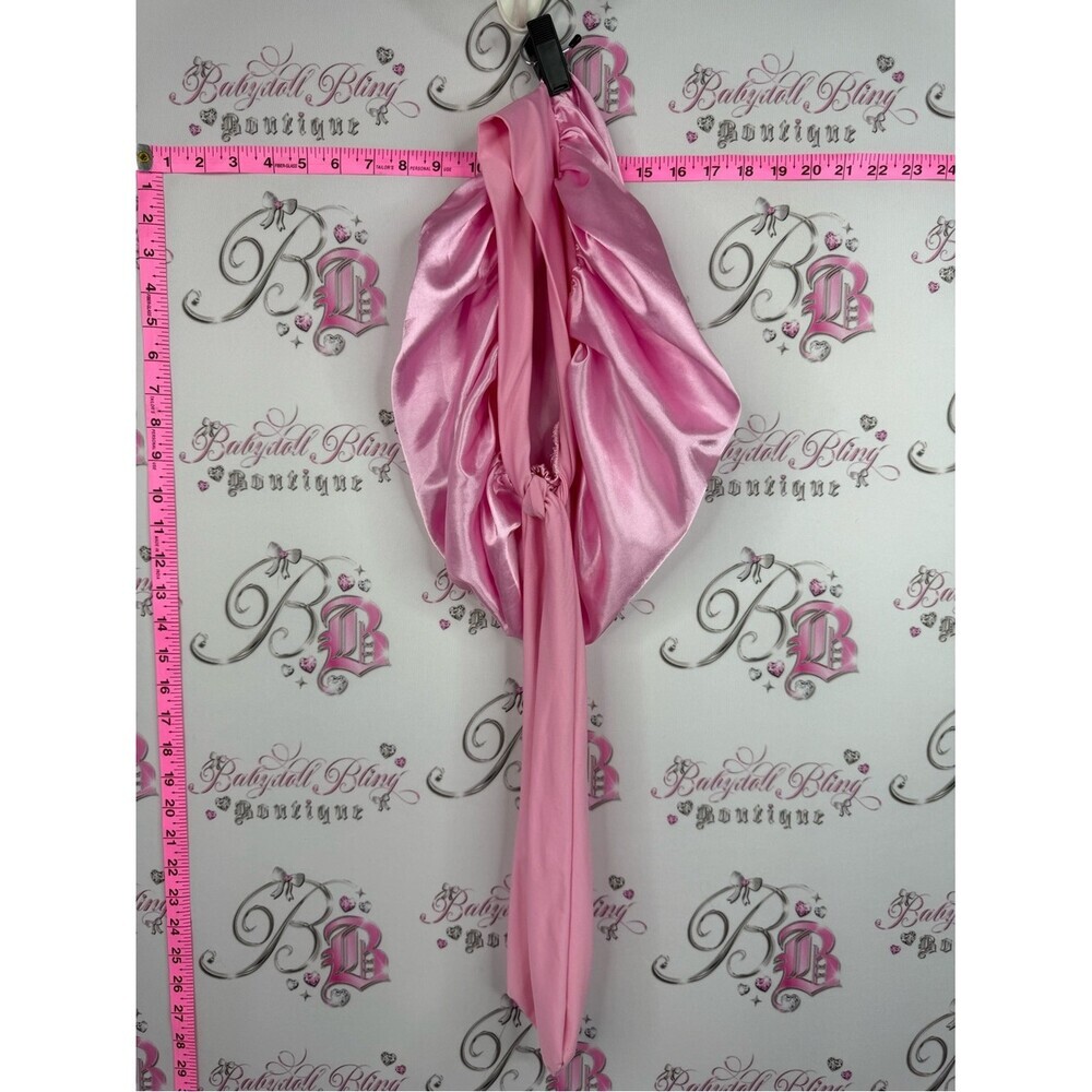 Hair turban wrap sleeping lounge shiny Satin Pink Durag Headwrap
